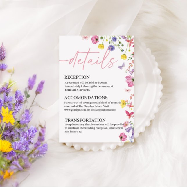 D'accompagnement Carte de détails de mariage Love in Bloom (Créateur téléchargé)