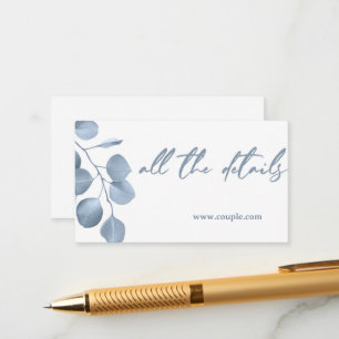 D'accompagnement Carte de détails de mariage minimal bleu poussiére
