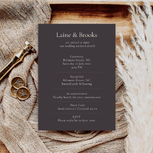 D'accompagnement Carte de détails de mariage minimal lunatique