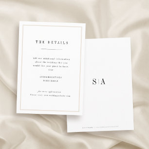 D'accompagnement Carte de détails de mariage minimaliste sophistiqu