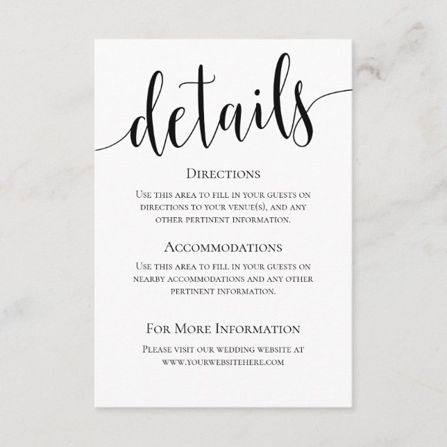 D'accompagnement Carte de détails de mariage moderne 'We Do' (Devant)