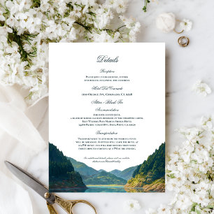 D'accompagnement Carte de détails de mariage montagne lacustre