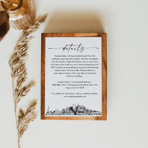 D'accompagnement Carte de détails de mariage Nashville Skyline, 3,5