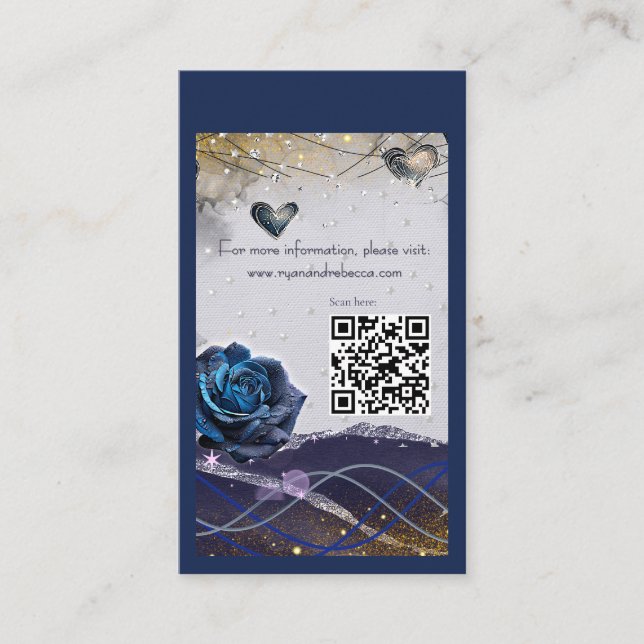 D'accompagnement Carte de détails de mariage Navy Silver Gold avec  (Devant)