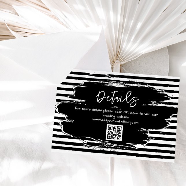 D'accompagnement Carte de détails de mariage QR Code noir et blanc (Créateur téléchargé)