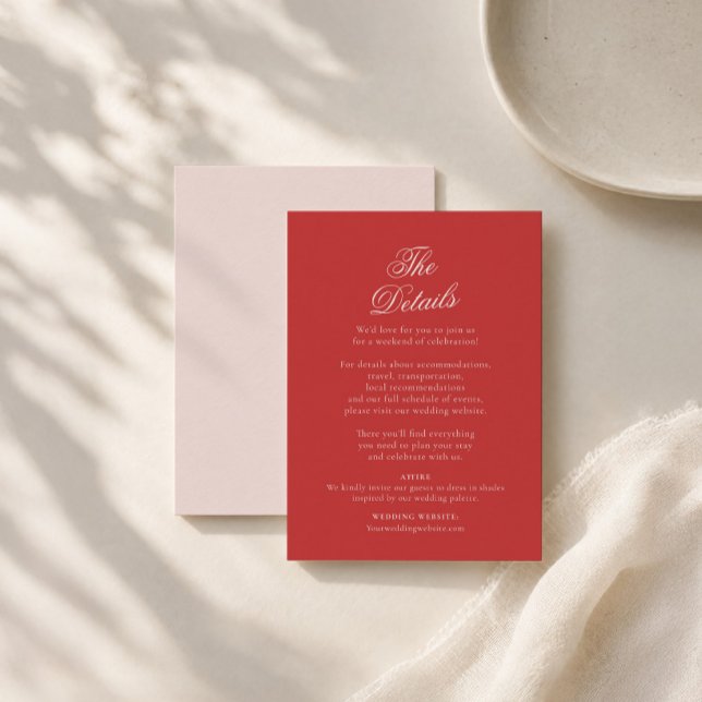 D'accompagnement Carte de détails de mariage Raspberry Blush (Créateur téléchargé)