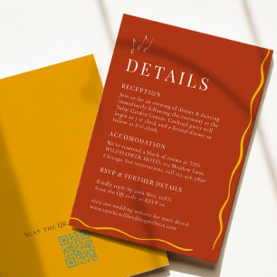 D'accompagnement Carte de détails de mariage rétro en terre cuite