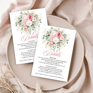 D'accompagnement Carte de détails de mariage Roses saumon élégant e