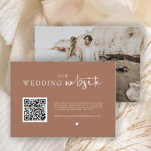 D'accompagnement Carte de détails de mariage rustique avec code QR (Créateur téléchargé)