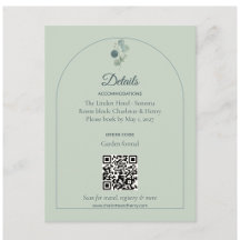 Carte de détails de mariage Sage Eucalyptus Arch Q