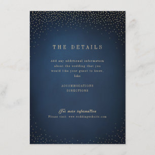 D'accompagnement Carte de détails de mariage simple avec paillettes