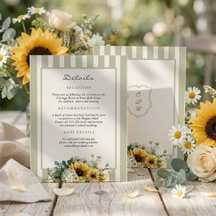 D'accompagnement Carte de détails de mariage Tournesol
