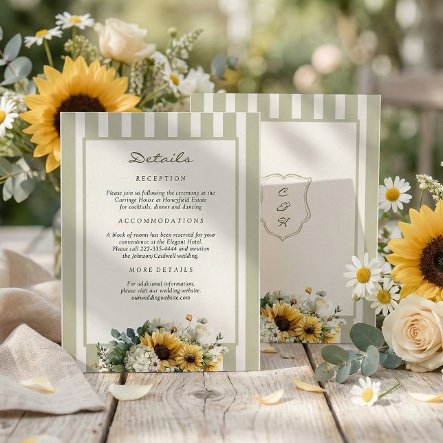 D'accompagnement Carte de détails de mariage Tournesol (Créateur téléchargé)