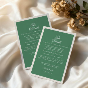 D'accompagnement Carte de détails de mariage vert du club de tennis