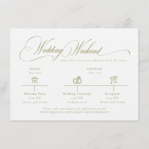 D'accompagnement Carte de détails de mariage vert olive