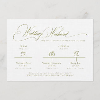 D'accompagnement Carte de détails de mariage vert olive