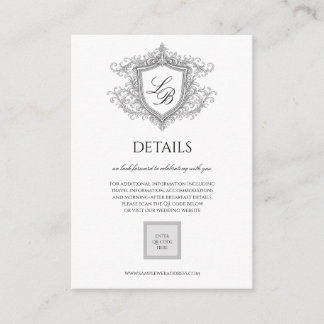 D'accompagnement Carte de détails de monogramme de crête à flourish