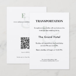 D'accompagnement Carte de détails de transport de mariage Sage | QR