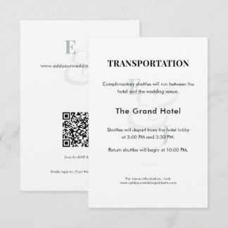 D'accompagnement Carte de détails de transport de mariage Sage | QR