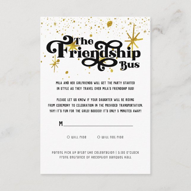 D'accompagnement Carte de détails de transport pour Bat Mitzvah (Devant)