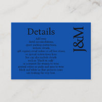 Carte de détails d'enveloppe bleue cobalt minimali