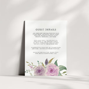 D'accompagnement Carte de détails du client Mariage Violet & Sage