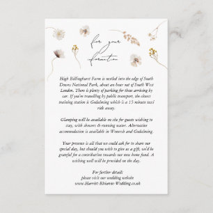 D'accompagnement Carte de détails du Mariage Boho Fleur sauvage mod