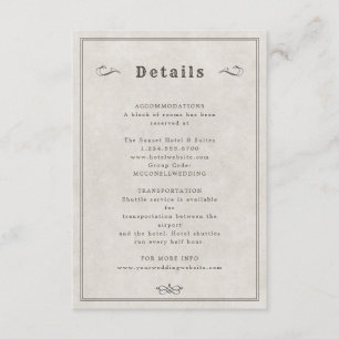 D'accompagnement Carte de détails du mariage casquette de cowboy oc