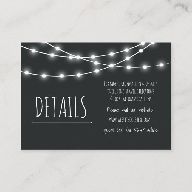 D'accompagnement Carte de détails du Mariage Chic Chalkboard (Devant)
