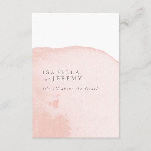 D'accompagnement Carte de détails du mariage d'aquarelle (Devant)