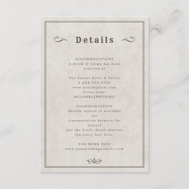 D'accompagnement Carte de détails du mariage de cowboy occidental (Devant)