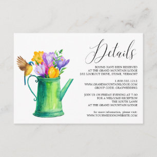 D'accompagnement Carte de détails du Mariage de l'arrosage tendance
