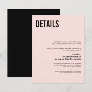 D'accompagnement Carte de détails du Mariage de typographie simple