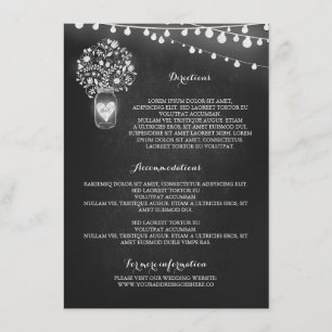 D'accompagnement Carte de détails du mariage du pot de mason Chalkb