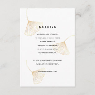 D'accompagnement Carte de détails du Mariage Feuille Falling Gold G