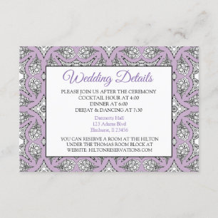 D'accompagnement Carte de détails du Mariage Mandala noir et violet