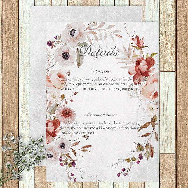 D'accompagnement Carte de détails du Mariage romantique rose blanc  (Créateur téléchargé)