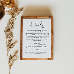 D'accompagnement Carte de détails du Mariage STÉLLA Minimaliste, 3,