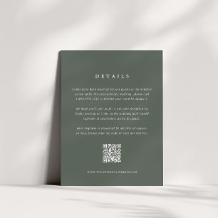 D'accompagnement Carte de détails du Mariage vert de la forêt avec 