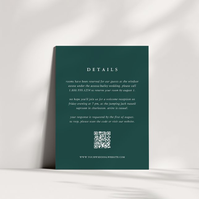 D'accompagnement Carte de détails du Mariage vert de la forêt avec  (Créateur téléchargé)