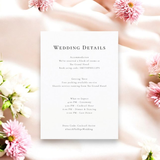 D'ACCOMPAGNEMENT CARTE DE DÉTAILS ÉLÉGANTE POUR MARIAGE MINIMAL (Créateur téléchargé)