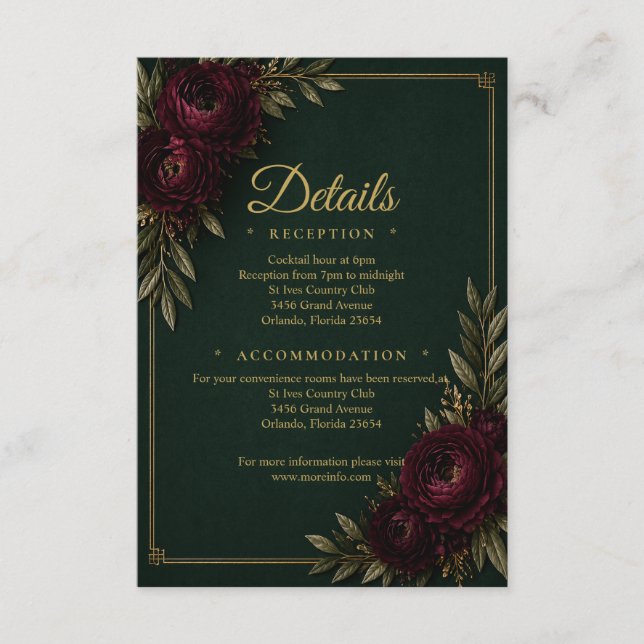 D'accompagnement Carte de détails Emerald Elegance (Devant)