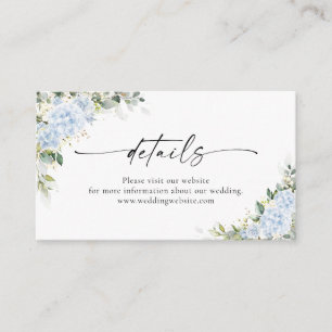 D'accompagnement Carte de détails floraux d'hortensia bleu