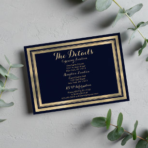 D'accompagnement Carte de détails luxueuse moderne bleu marine or