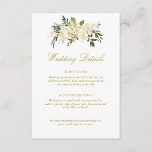 D'accompagnement carte de détails mariage à fleurs d'ivoire