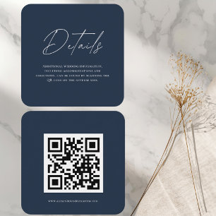 D'accompagnement Carte de détails Mariage bleu marine moderne avec