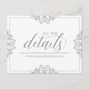 D'accompagnement Carte de détails mariage / carte d'information N