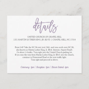 D'accompagnement Carte de détails mariage Lavande à brosse