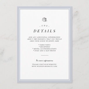 D'accompagnement Carte de détails mariage minimaliste floral argent