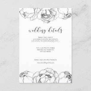 D'accompagnement Carte de détails mariage noir et blanc
